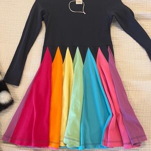 Lemon Loves Lime Black Dress with Rainbow Skirt